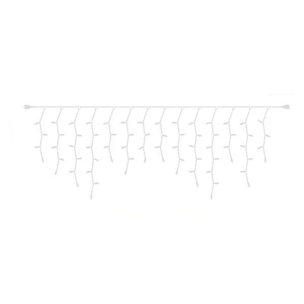 70 Light 9' White Wire Warm White Wide Angle LED Icicle String with 3.5" Spacing 2