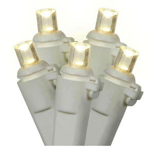 70 Light 9' White Wire Warm White Wide Angle LED Icicle String with 3.5" Spacing 1
