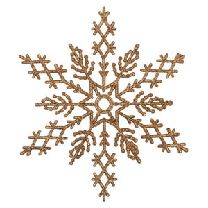 8" Rose Gold Glitter Snowflake Ornament (12 pack) 1