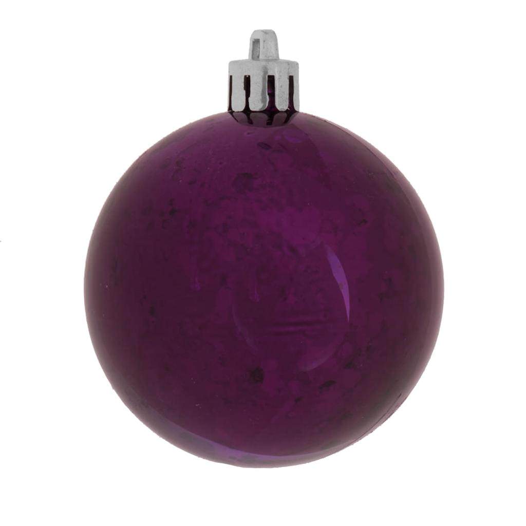 6" Plum Shiny Mercury Ball Ornament (4 Pack) 1