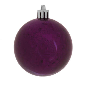 6" Plum Shiny Mercury Ball Ornament (4 Pack) 1