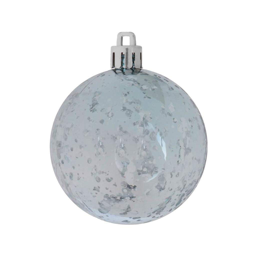 6" Baby Blue Shiny Mercury Ball Ornament (4 Pack) 1