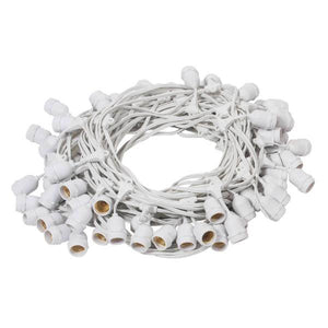50 Light 100' White Wire Empty Medium Screw String with 24" Spacing 2
