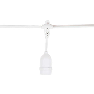 50 Light 100' White Wire Empty Medium Screw String with 24" Spacing 1