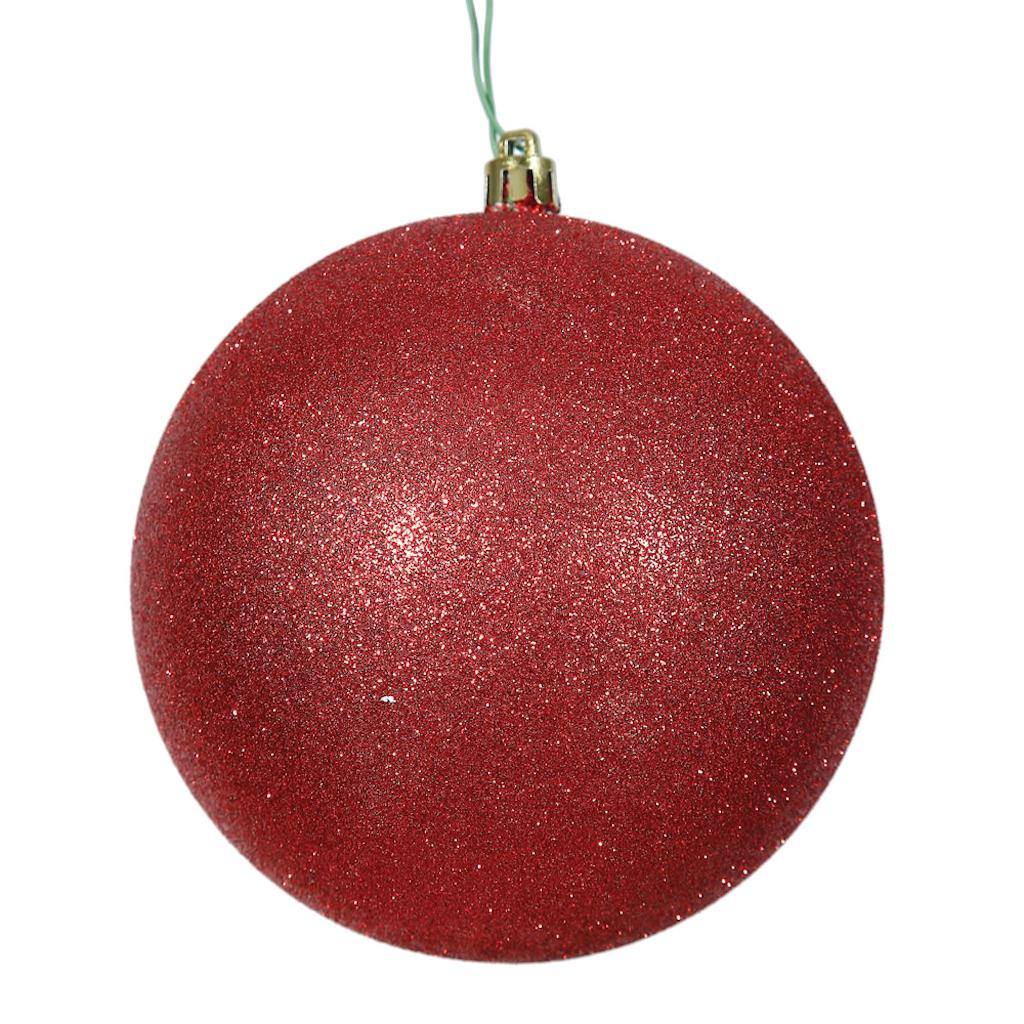 2.75" Red Plastic Glitter Ball Ornament (12 pack) 1
