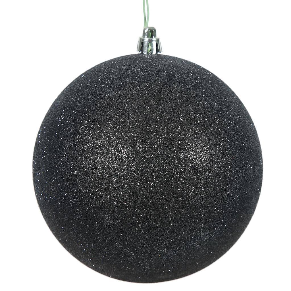 2.75" Black Glitter Ball Ornament (12 pack) 1