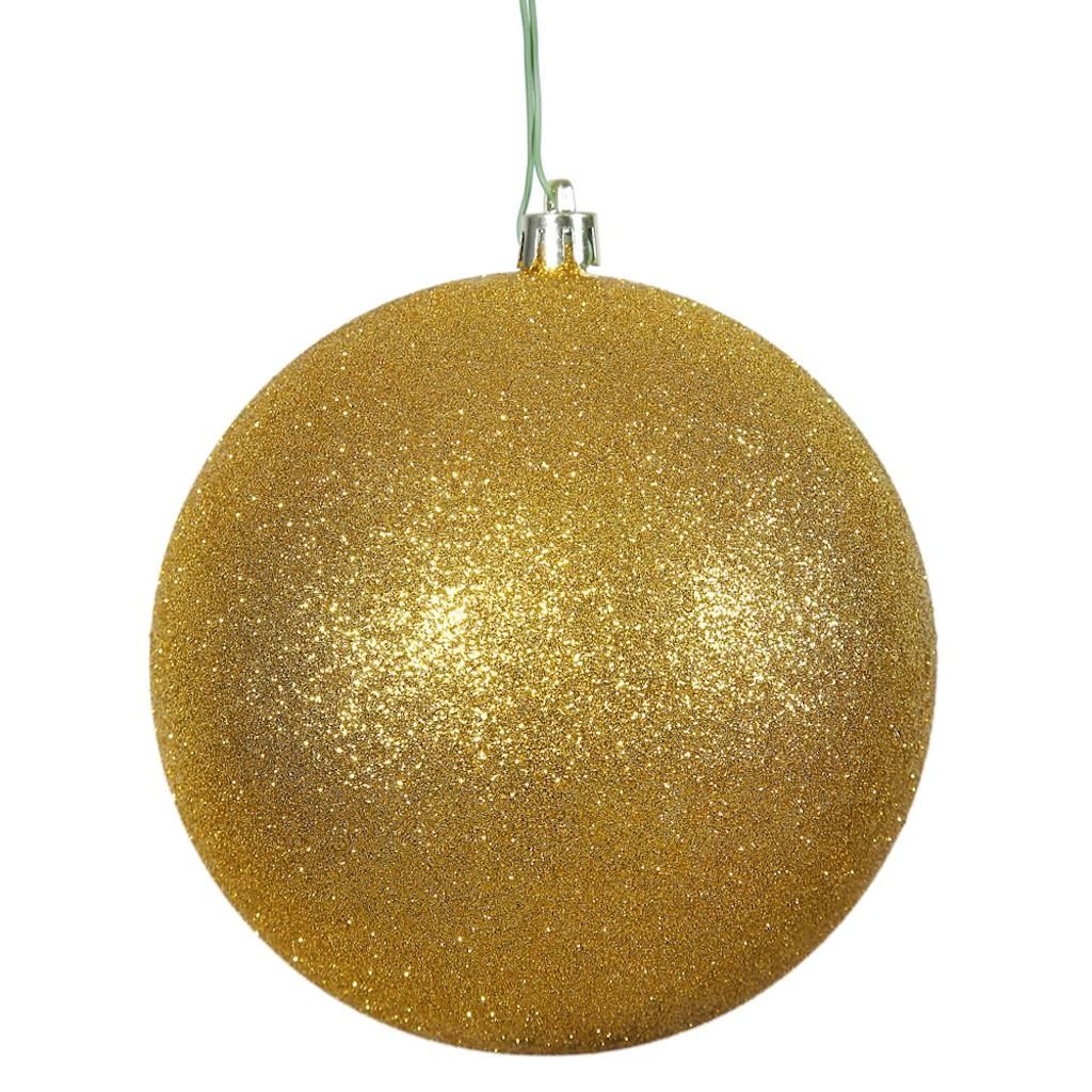2.75" Antique Gold Glitter Ball Ornament (12 pack) 1