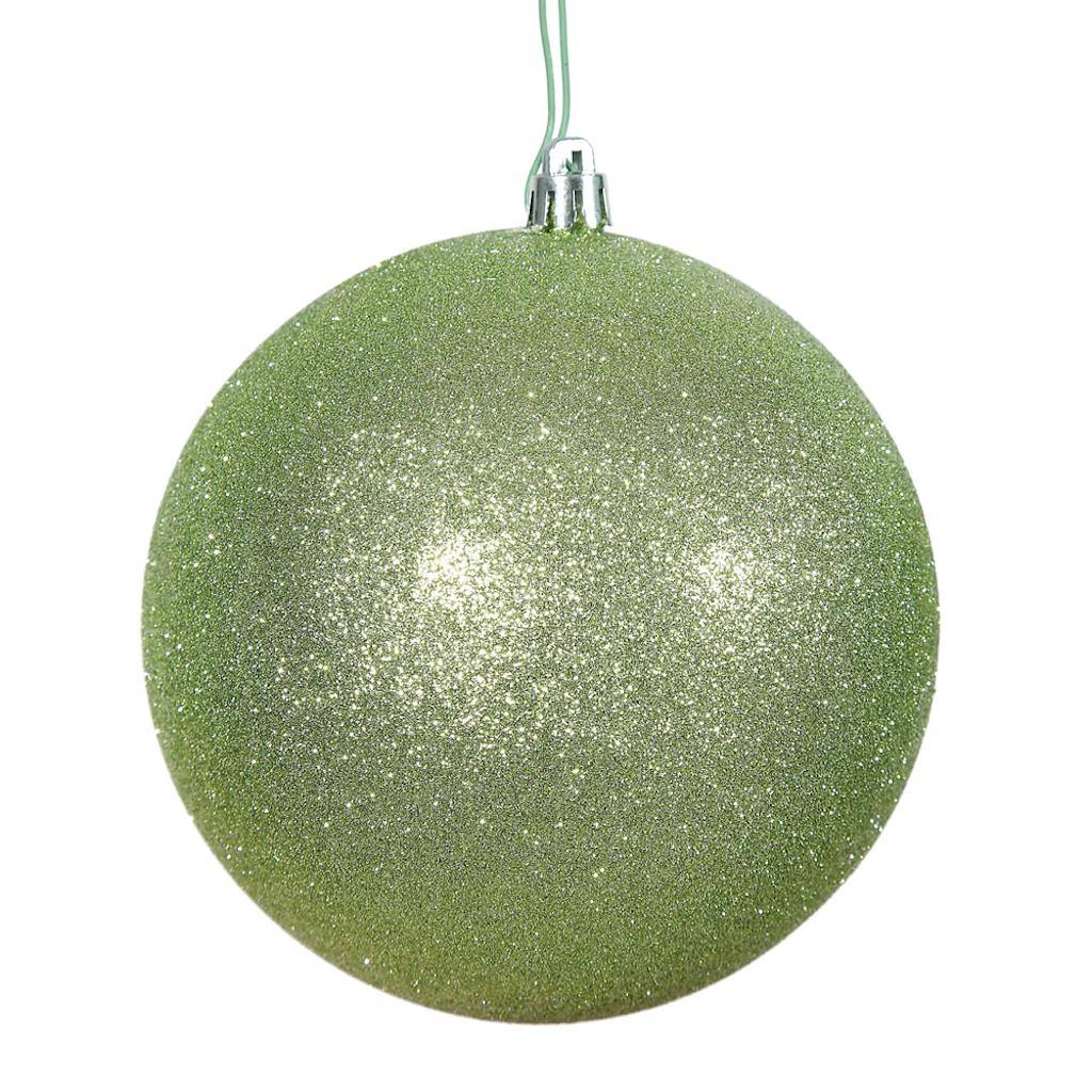 2.75" Celadon Plastic Glitter Ball Ornament (12 pack) 1