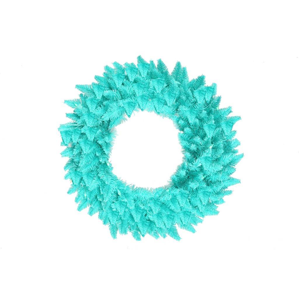 24" Artificial Aqua Fir Wreath 1