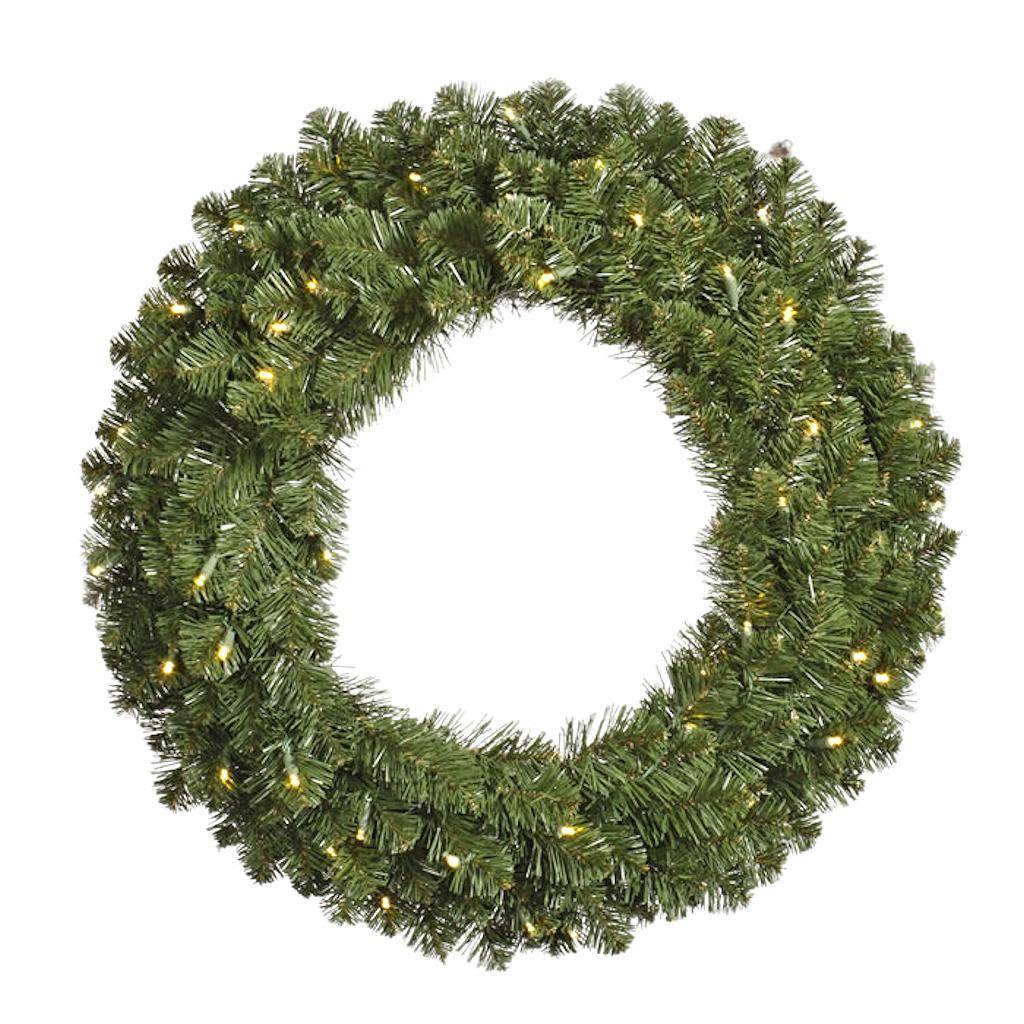 24" Artificial Grand Teton Wreath 35 Warm White LED Lights 1