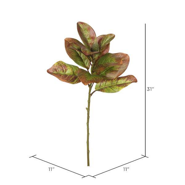 31" Artificial Autumn Magnolia Leaves (3 pack) 2