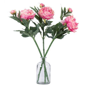 24" Artificial Pink Peony Stem (3 Pack) 5