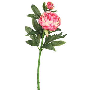 24" Artificial Pink Peony Stem (3 Pack) 1