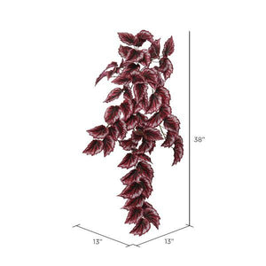 38" Artificial Red Begonia Hanging Spray 3