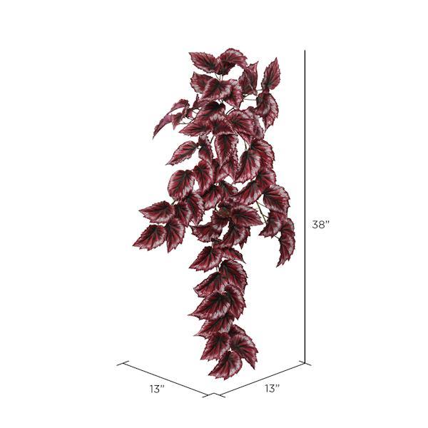 38" Artificial Red Begonia Hanging Spray 3