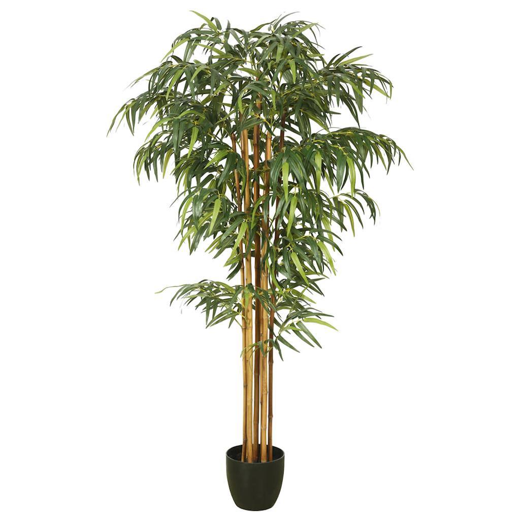 72" Artificial Bamboo Tree in Black Planter Pot 1