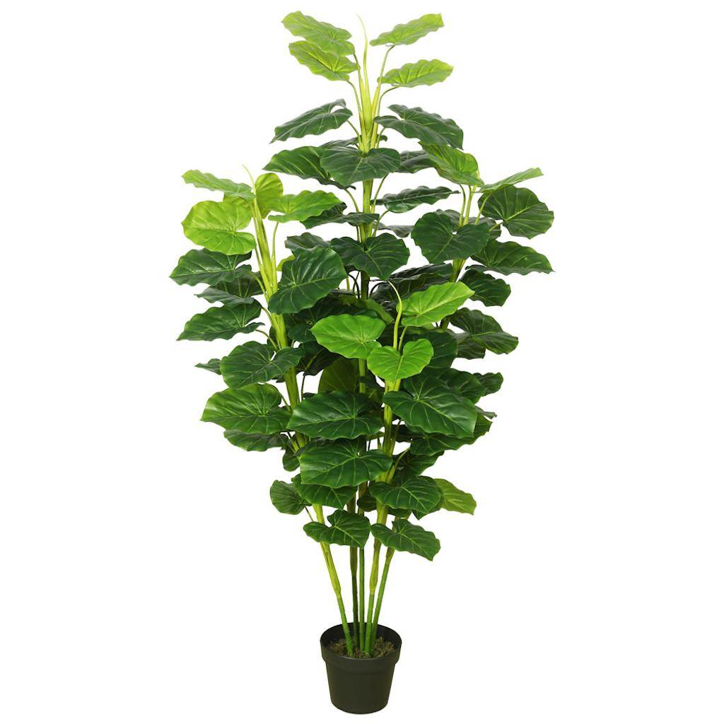 64" Artificial Fresh Looking Green Philodendron in Black Planter Pot 1