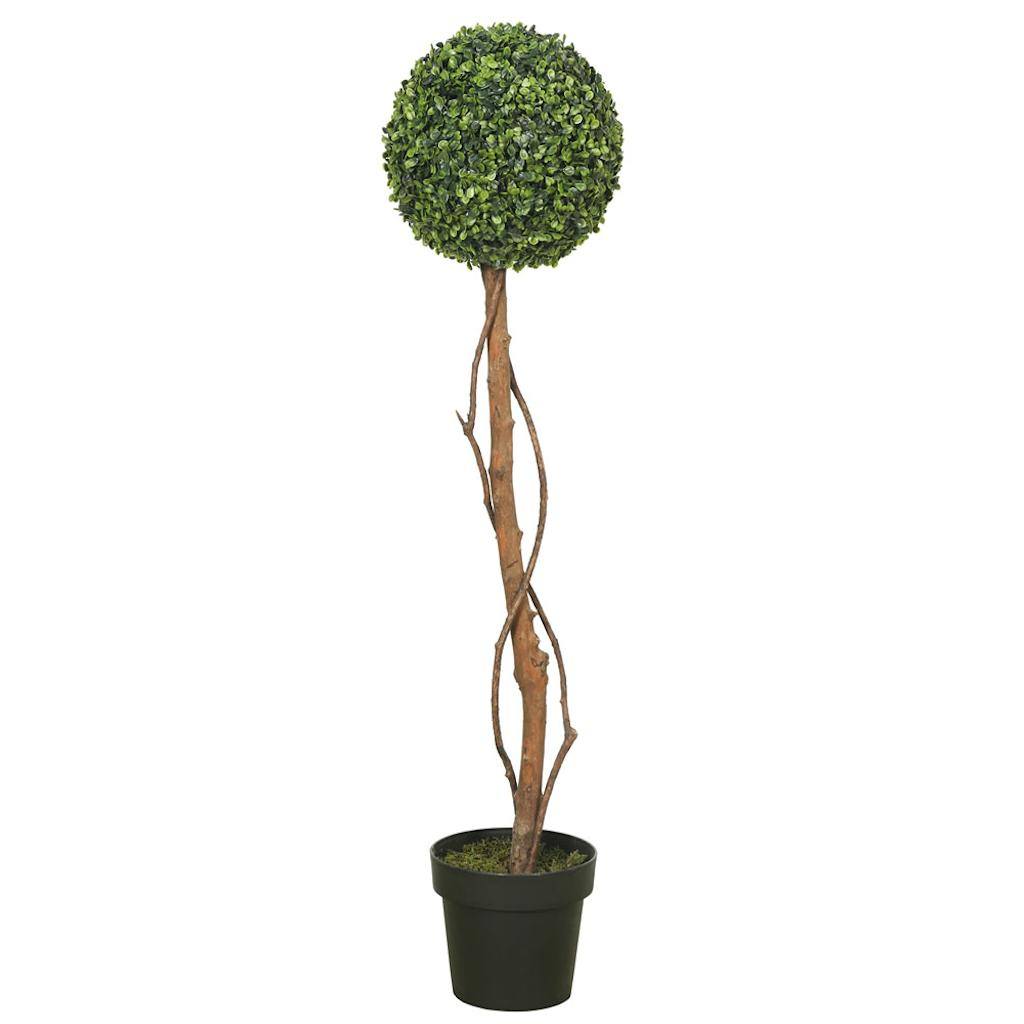 39" Artificial Boxwood Ball Shape Topiary in Container 1