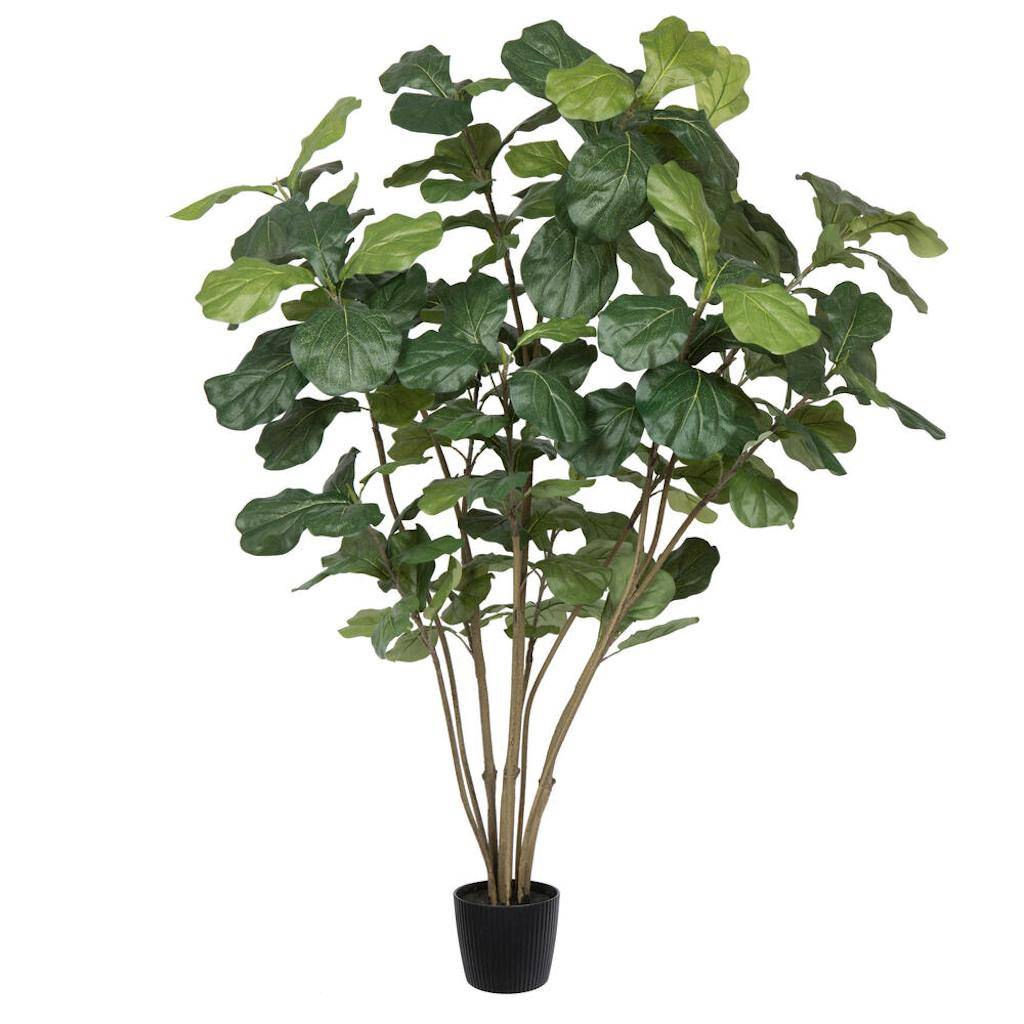 60" Artificial Fiddle Tree in Black Planter Pot 1