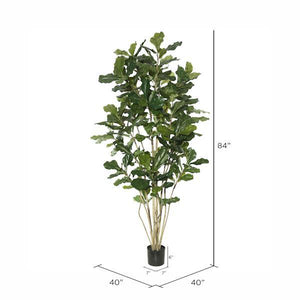 84" Artificial Fiddle Tree in Black Planter Pot 3