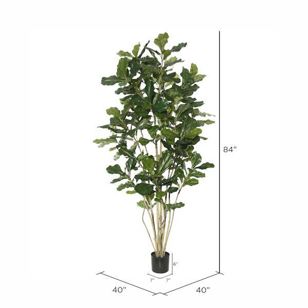 84" Artificial Fiddle Tree in Black Planter Pot 3