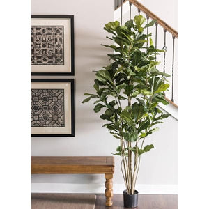 84" Artificial Fiddle Tree in Black Planter Pot 4