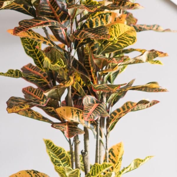 84" Artificial Croton Tree in Black Planter Pot 5