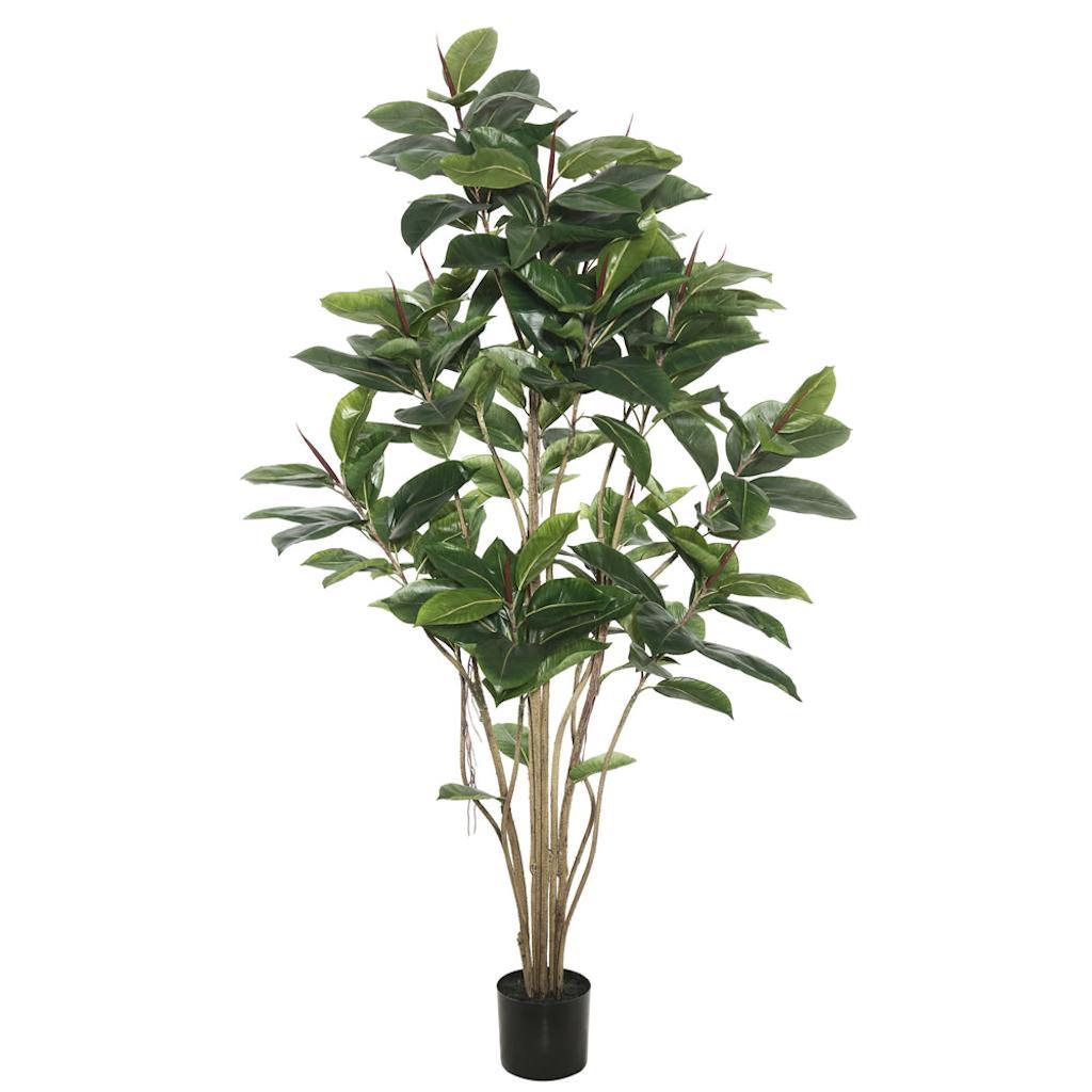 60" Artificial Rubber Tree in Black Planter Pot 1