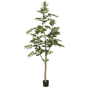 84" Artificial Nandina Tree in Black Planter Pot 1