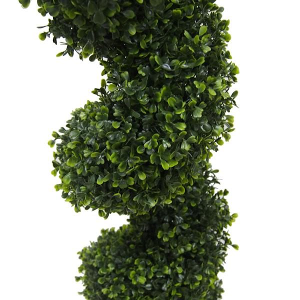 48" Artificial Boxwood Spiral on Black Planters Pot 3