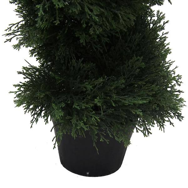48" Artificial Cedar Spiral on Black Planters Pot 2