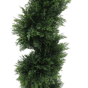 48" Artificial Cedar Spiral on Black Planters Pot 3