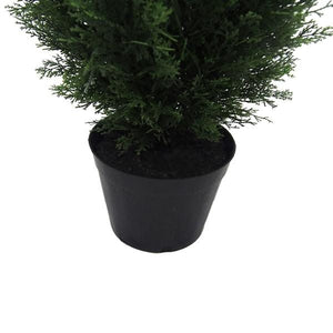 48" Artificial Cedar Tree in Black Planter Pot 2