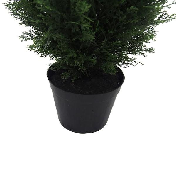 48" Artificial Cedar Tree in Black Planter Pot 2