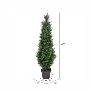 48" Artificial Cedar Tree in Black Planter Pot 4
