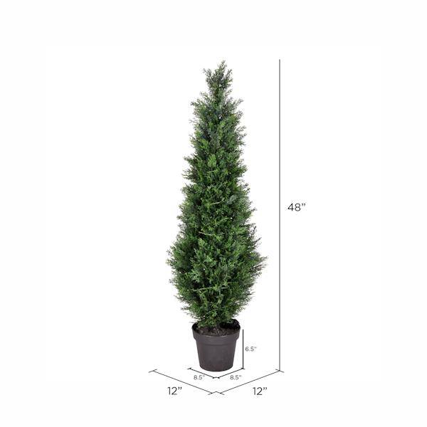 48" Artificial Cedar Tree in Black Planter Pot 4