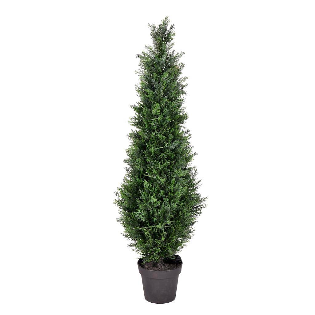 48" Artificial Cedar Tree in Black Planter Pot 1