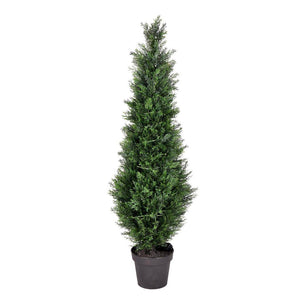 48" Artificial Cedar Tree in Black Planter Pot 1