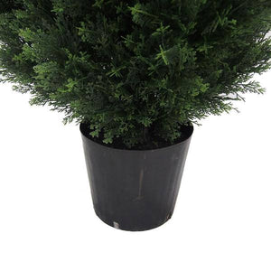 96" Artificial Cedar Tree in Black Planter Pot 2