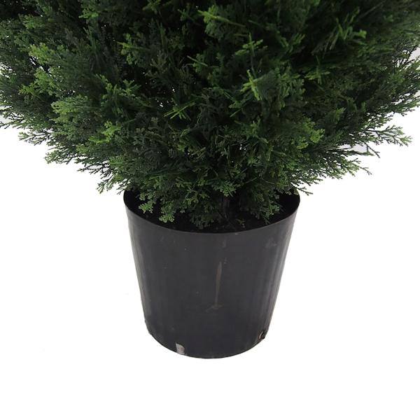 96" Artificial Cedar Tree in Black Planter Pot 2