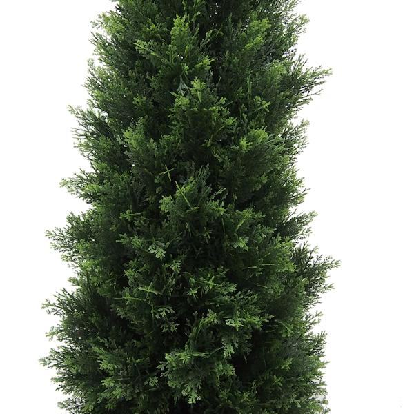 96" Artificial Cedar Tree in Black Planter Pot 3