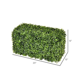 24"L x 12"W Artificial Green Boxwood Hedge 2