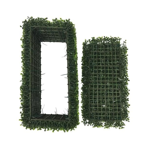 24"L x 12"W Artificial Green Boxwood Hedge 3