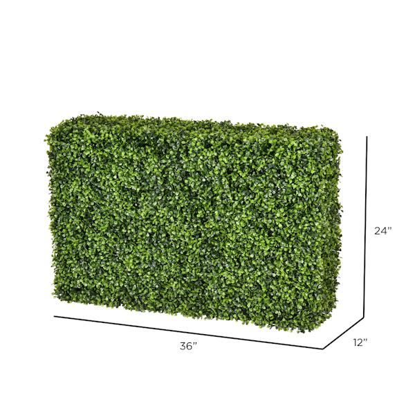36"L x 12"W Artificial Green Boxwood Hedge 4