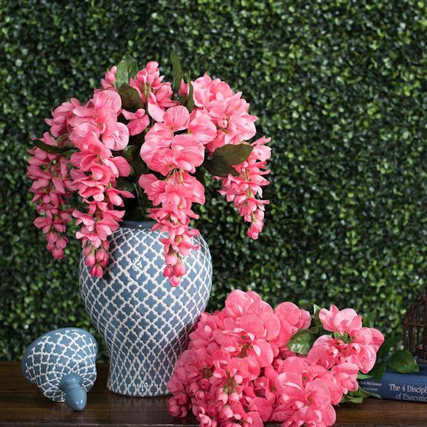 19" Artificial Pink Wistera Bush 3