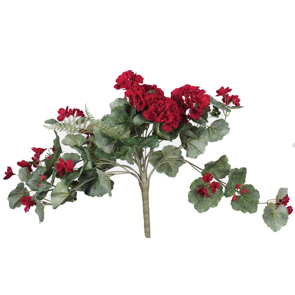 22" Artificial Red Geranium Hanging Bush 1