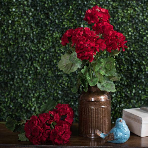 19.5" Artificial Red Geranium Bush 3