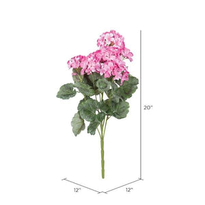 19.5" Artificial Light Pink Geranium Bush 2