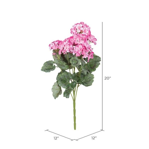 19.5" Artificial Light Pink Geranium Bush 2