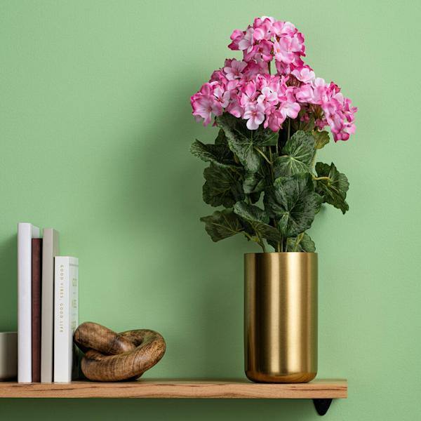 19.5" Artificial Light Pink Geranium Bush 6